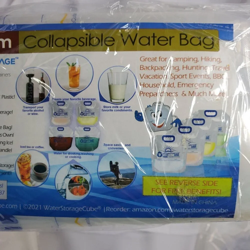 2 Premium Collapsible Water Bag 2.6 Gallons BPA-Free With Handle Camping Hiking